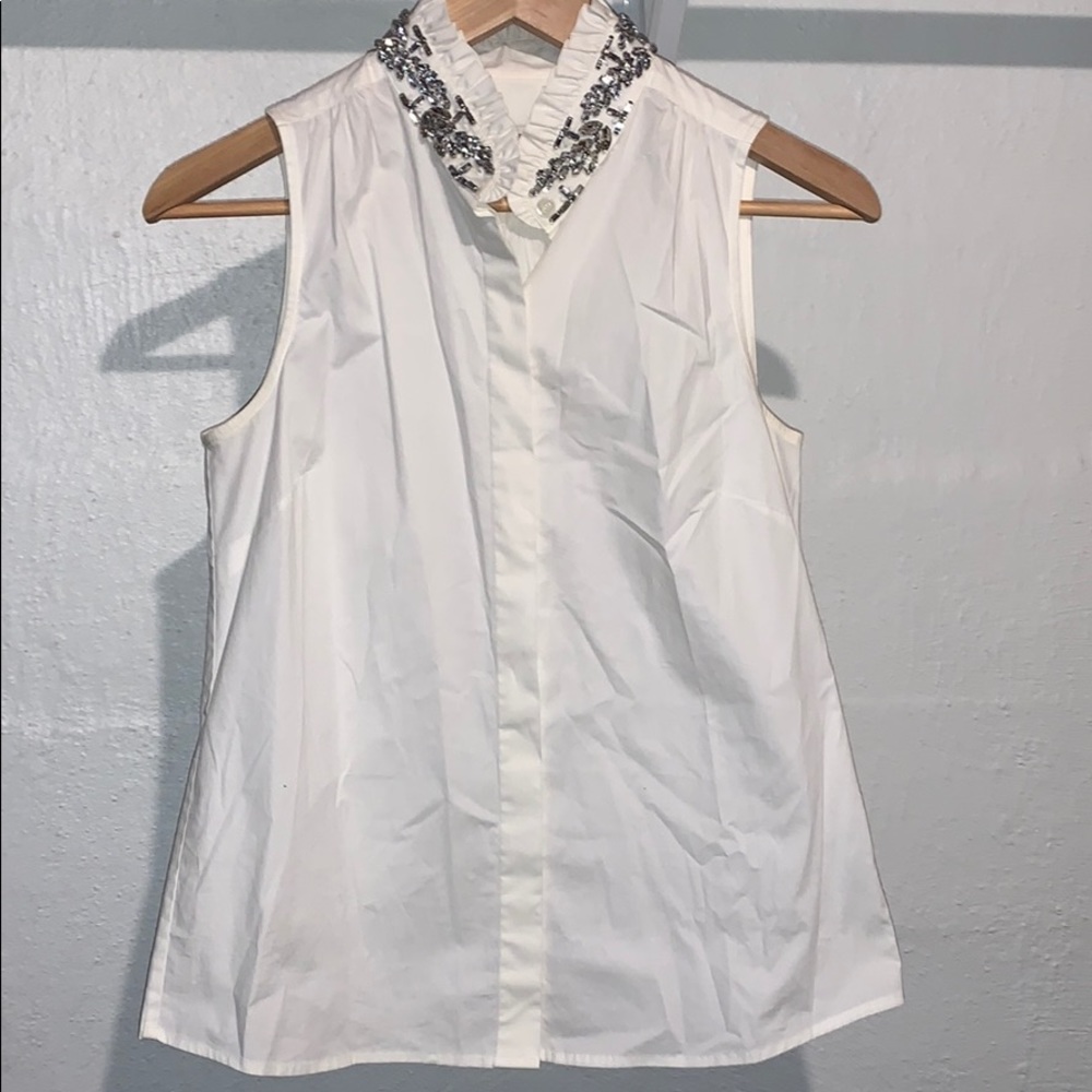 Jeweled collar Tank top
